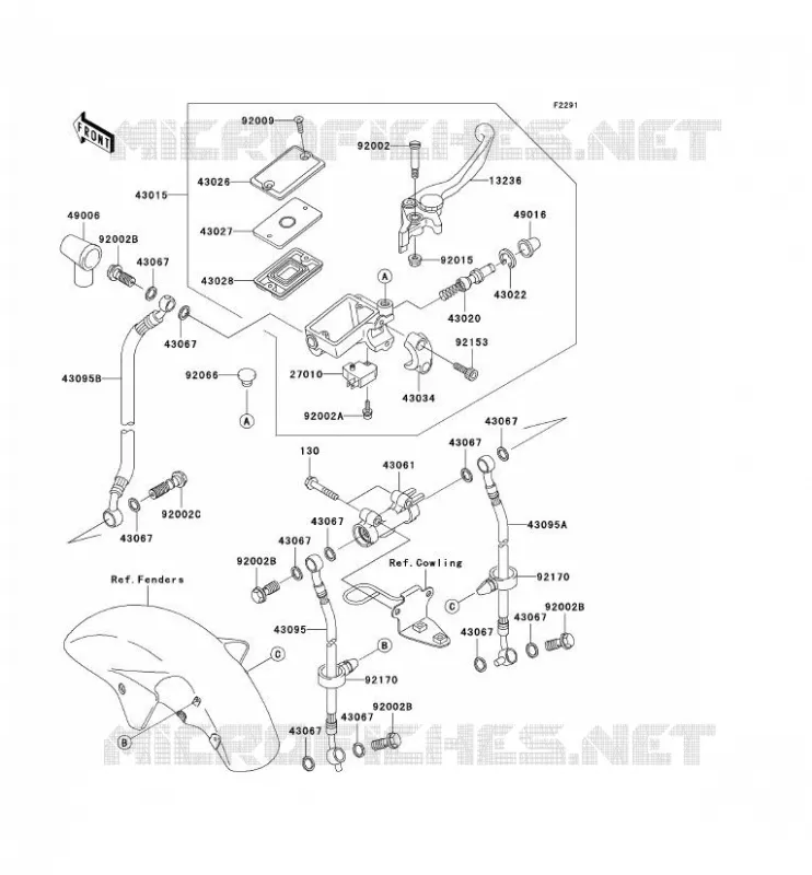 MAITRE CYLINDRE AV Kawasaki MOTOS 1200 2003 ZZR1200  ZX1200-C2