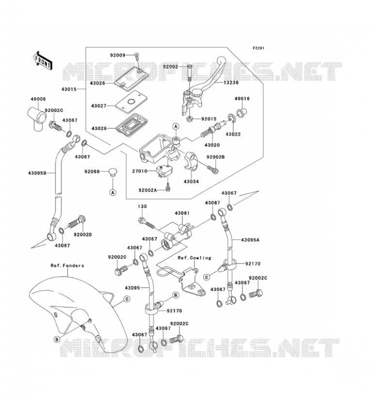 MAITRE CYLINDRE AV Kawasaki MOTOS 1200 2003 ZZR1200  ZX1200-C2H