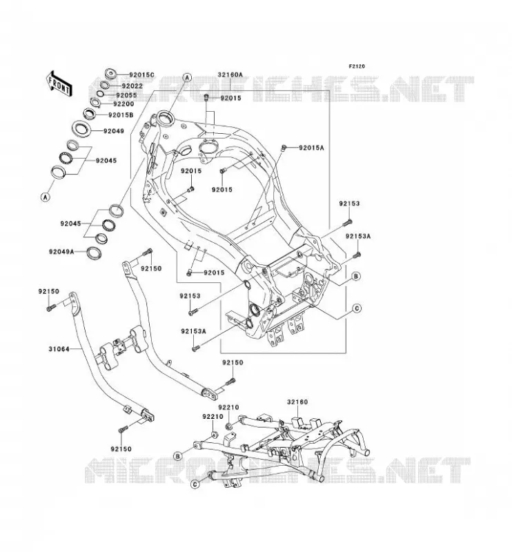 CH&Acirc;SSIS Kawasaki MOTOS 1200 2003 ZZR1200  ZX1200-C2H