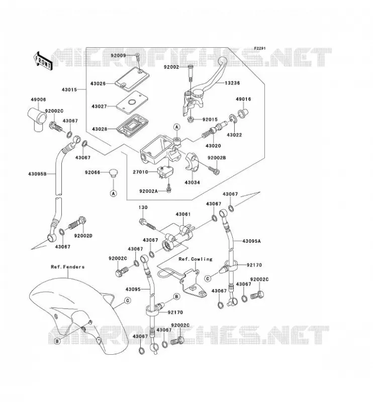 MAITRE CYLINDRE AV Kawasaki MOTOS 1200 2003 ZZR1200  ZX1200-C2H