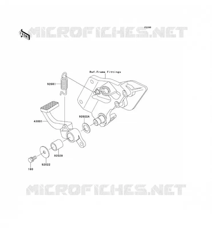 PEDALE DE FREIN Kawasaki MOTOS 1200 2003 ZZR1200  ZX1200-C2H