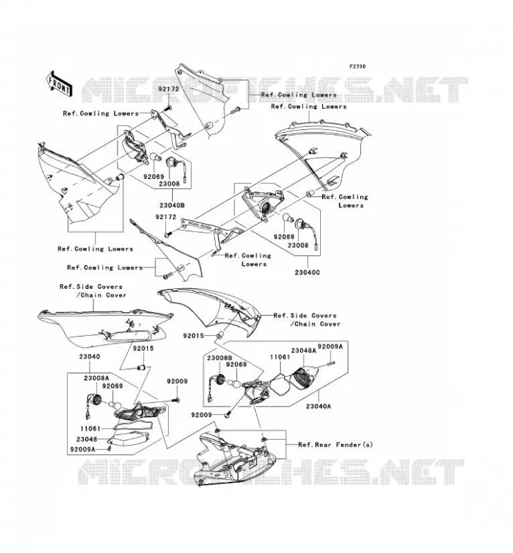 CLIGNOTANTS Kawasaki MOTOS 1400 2006 ZZR1400  ZX1400A6F
