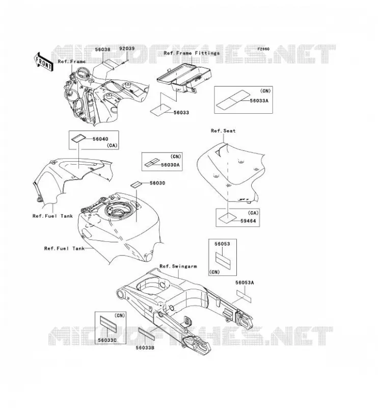 LABEL Kawasaki MOTOS 1400 2006 ZZR1400  ZX1400A6F