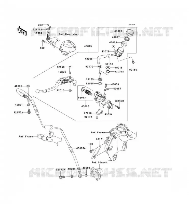 EMBRAYAGE MAITRE CYLINDRE Kawasaki MOTOS 1400 2007 ZZR1400  ZX1400A7F