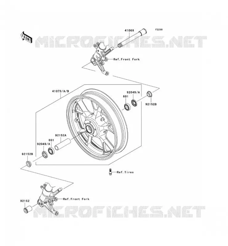 ROUE AVANT Kawasaki MOTOS 1400 2007 ZZR1400  ZX1400A7F