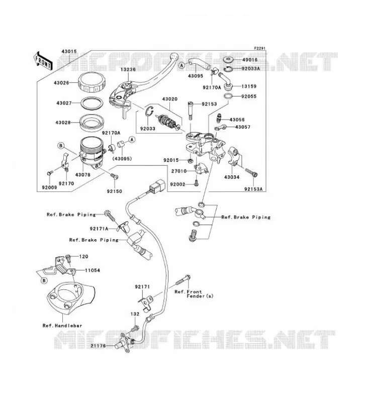 MAITRE CYLINDRE AV Kawasaki MOTOS 1400 2006 ZZR1400 ABS  ZX1400B6F
