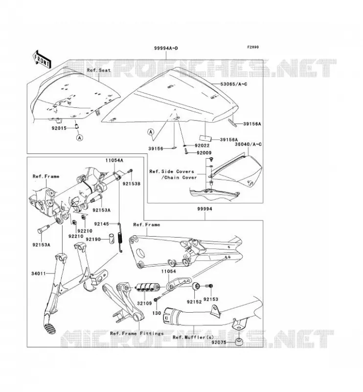 PIECE EN OPTION Kawasaki MOTOS 1400 2007 ZZR1400 ABS  ZX1400B7F