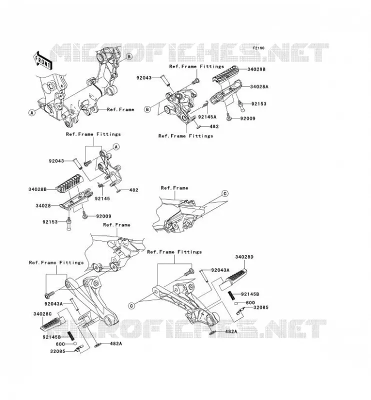 REPOSE PIED Kawasaki MOTOS 1400 2009 ZZR1400  ZX1400C9FB