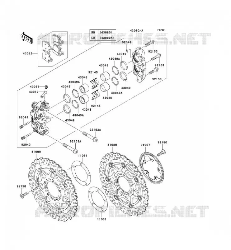 FREIN AVANT Kawasaki MOTOS 1400 2008 ZZR1400 ABS  ZX1400D8F
