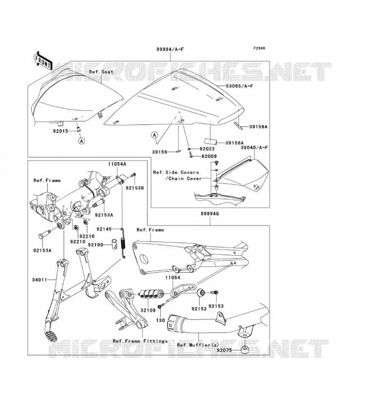 PIECE EN OPTION Kawasaki MOTOS 1400 2008 ZZR1400 ABS  ZX1400D8F