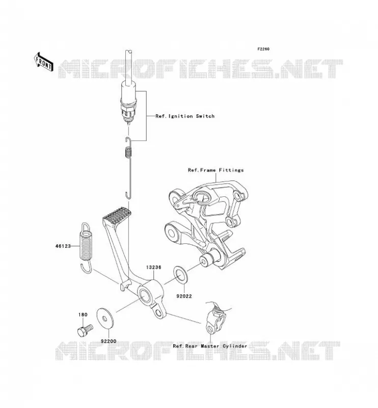 PEDALE DE FREIN Kawasaki MOTOS 1400 2010 ZZR1400 ABS  ZX1400DAF