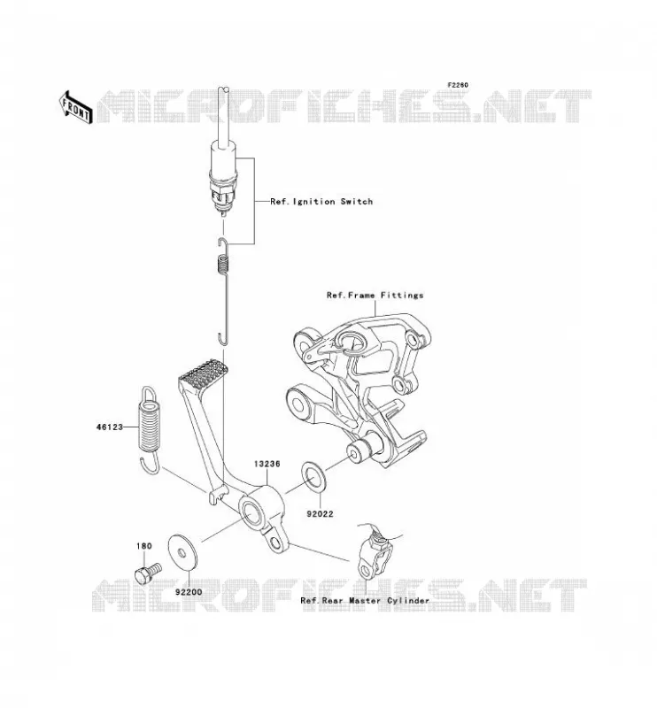 PEDALE DE FREIN Kawasaki MOTOS 1400 2011 ZZR1400 ABS  ZX1400DBF