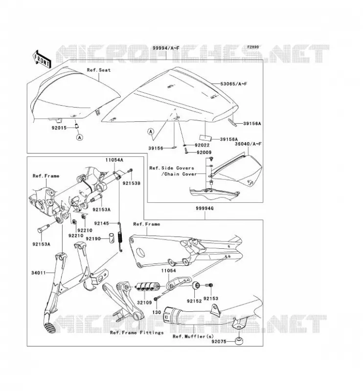 PIECE EN OPTION Kawasaki MOTOS 1400 2011 ZZR1400 ABS  ZX1400DBF