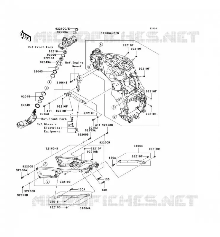 CH&Acirc;SSIS Kawasaki MOTOS 1400 2011 ZZR1400 ABS  ZX1400DBF