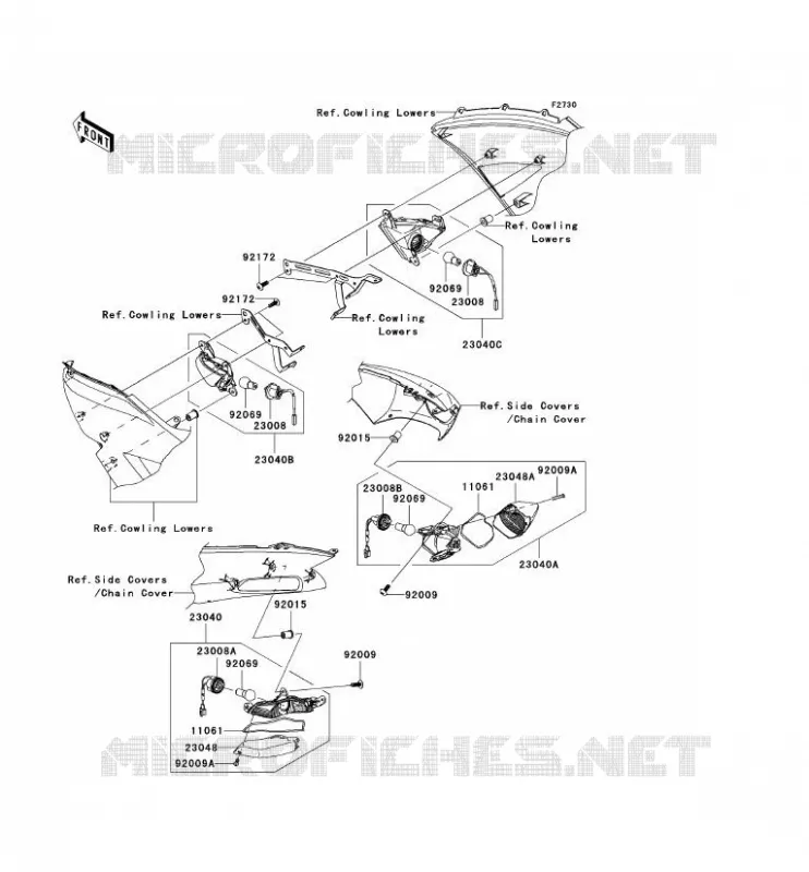 CLIGNOTANTS Kawasaki MOTOS 1400 2011 ZZR1400 ABS  ZX1400DBF