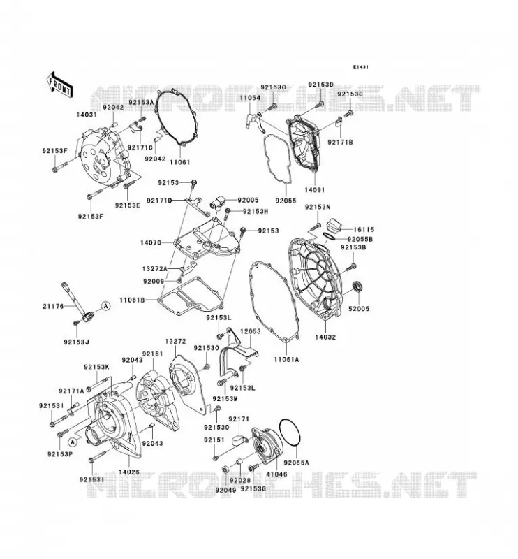 COUVERCLES MOTEUR Kawasaki MOTOS 1400 2011 ZZR1400 ABS  ZX1400DBF
