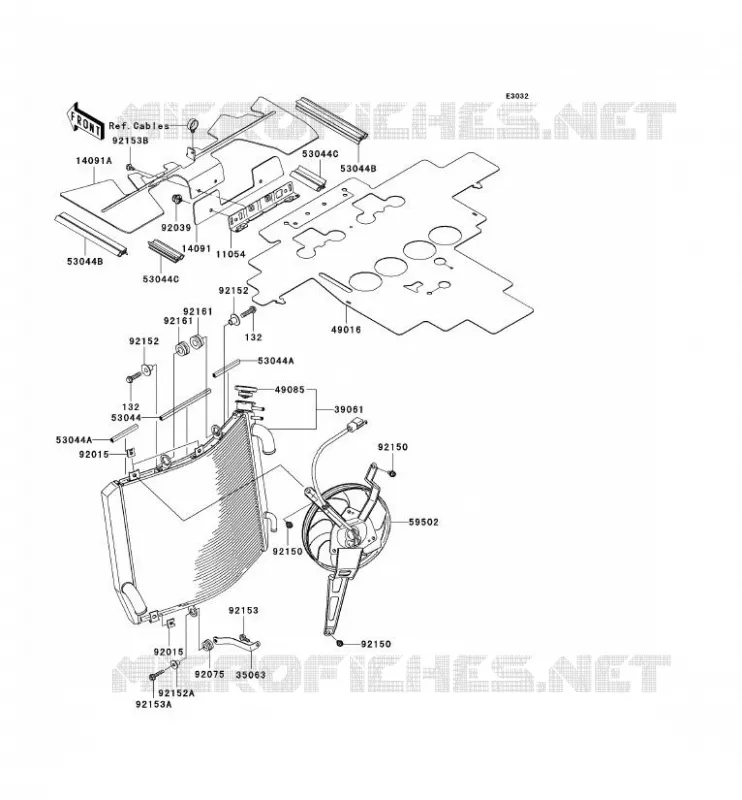 RADIATEUR Kawasaki MOTOS 1400 2011 ZZR1400 ABS  ZX1400DBF