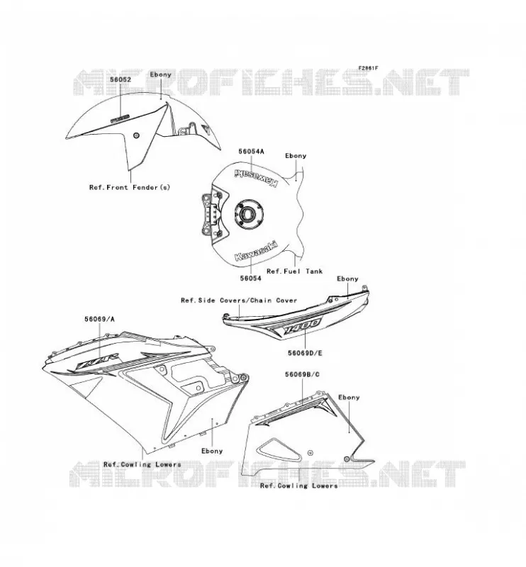 STICKER(EBONY) Kawasaki MOTOS 1400 2011 ZZR1400 ABS  ZX1400DBF