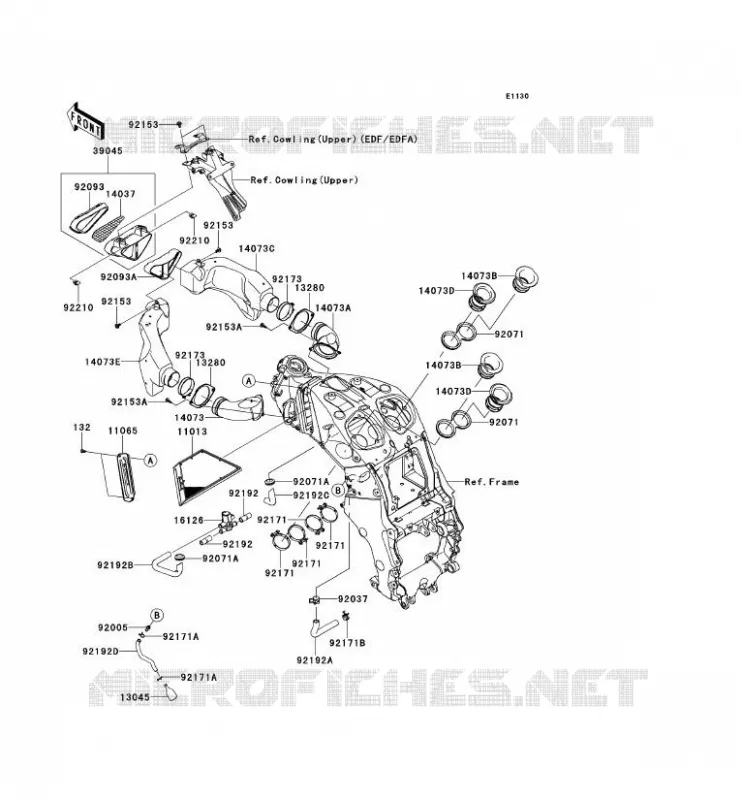 FILTRE A AIR Kawasaki MOTOS 1400 2012 ZZR1400  ZX1400ECF