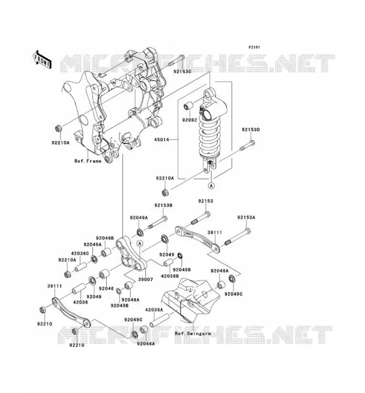 SUSPENSION/AMORTISSEUR Kawasaki MOTOS 1400 2012 ZZR1400  ZX1400ECF