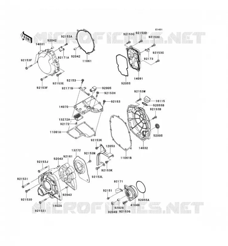 COUVERCLES MOTEUR Kawasaki MOTOS 1400 2012 ZZR1400  ZX1400ECFA