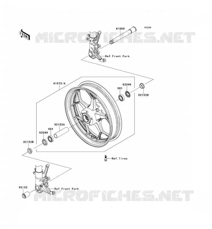 ROUE AVANT Kawasaki MOTOS 1400 2012 ZZR1400  ZX1400ECFA