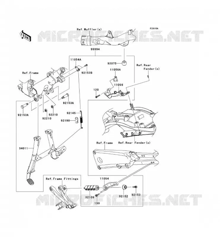 ACCESSOIRE (BEQUILLE CENTRALE) Kawasaki MOTOS 1400 2013 ZZR1400  ZX1400EDF