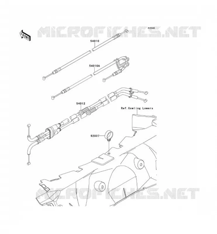 CABLES Kawasaki MOTOS 1400 2013 ZZR1400  ZX1400EDF