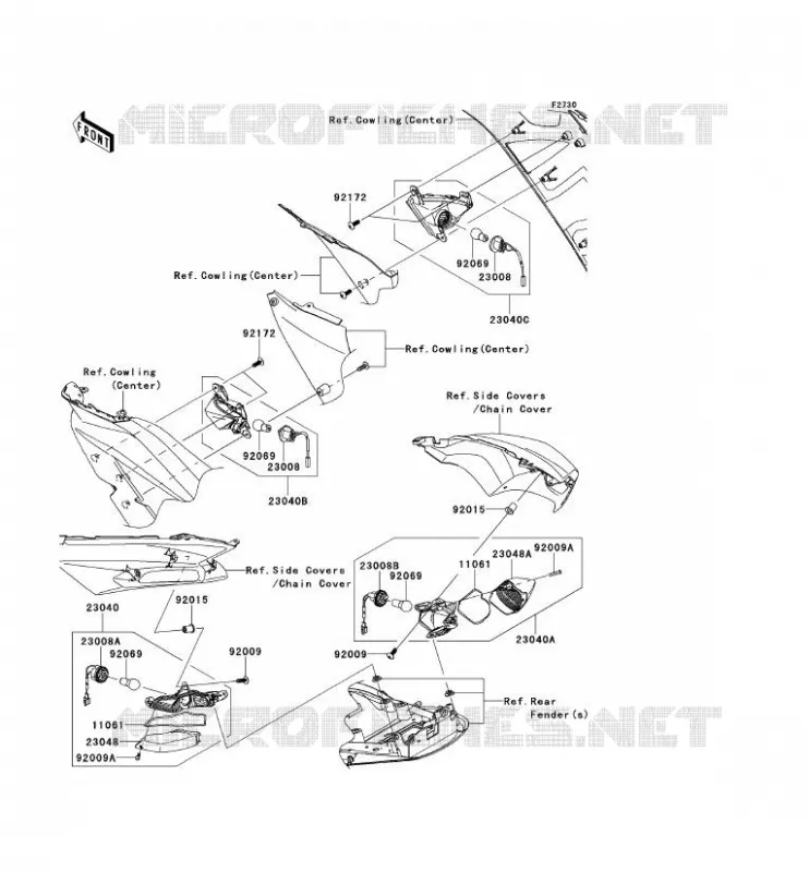 CLIGNOTANTS Kawasaki MOTOS 1400 2013 ZZR1400  ZX1400EDF