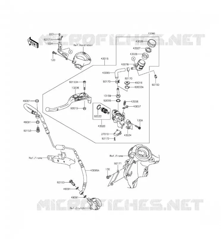 EMBRAYAGE MAITRE CYLINDRE Kawasaki MOTOS 1400 2014 ZZR1400 ABS  ZX1400EEFA
