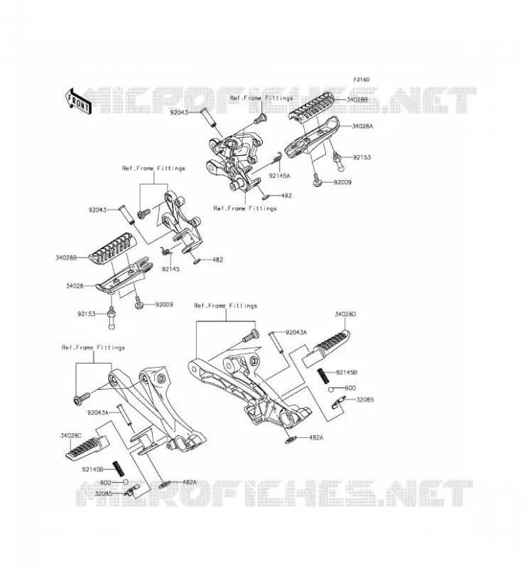 REPOSE PIED Kawasaki MOTOS 1400 2015 ZZR1400 ABS  ZX1400EFFA