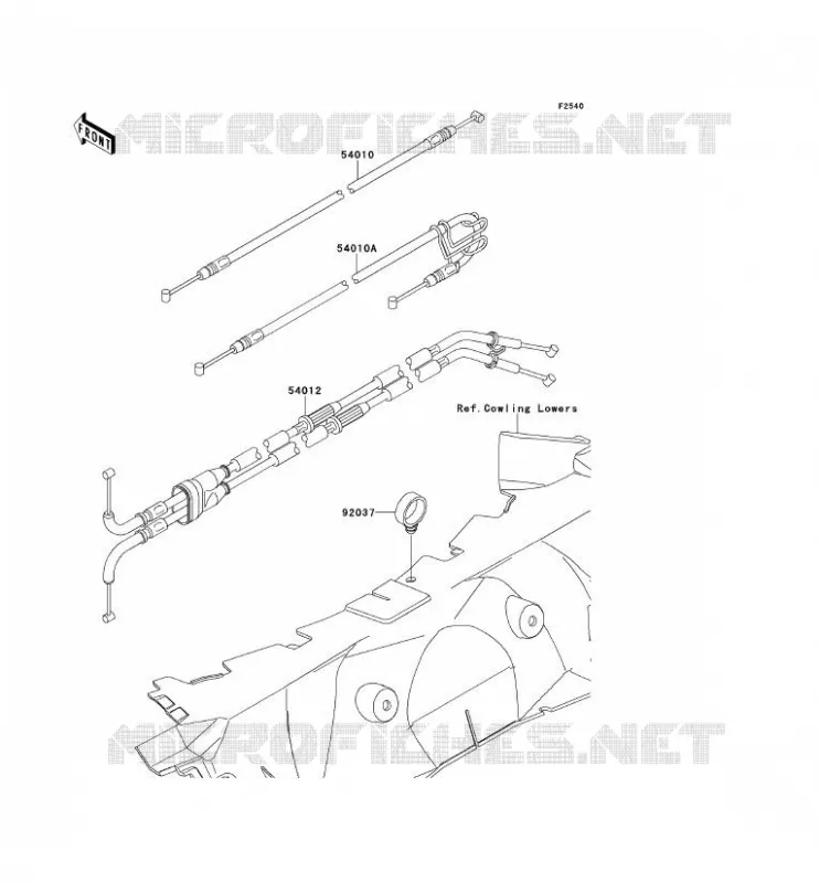 CABLES Kawasaki MOTOS 1400 2012 ZZR1400 ABS  ZX1400FCF