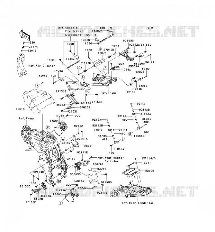 PIECE DE CADRE (COUVERTURE) Kawasaki MOTOS 1400 2012 ZZR1400 ABS  ZX1400FCF
