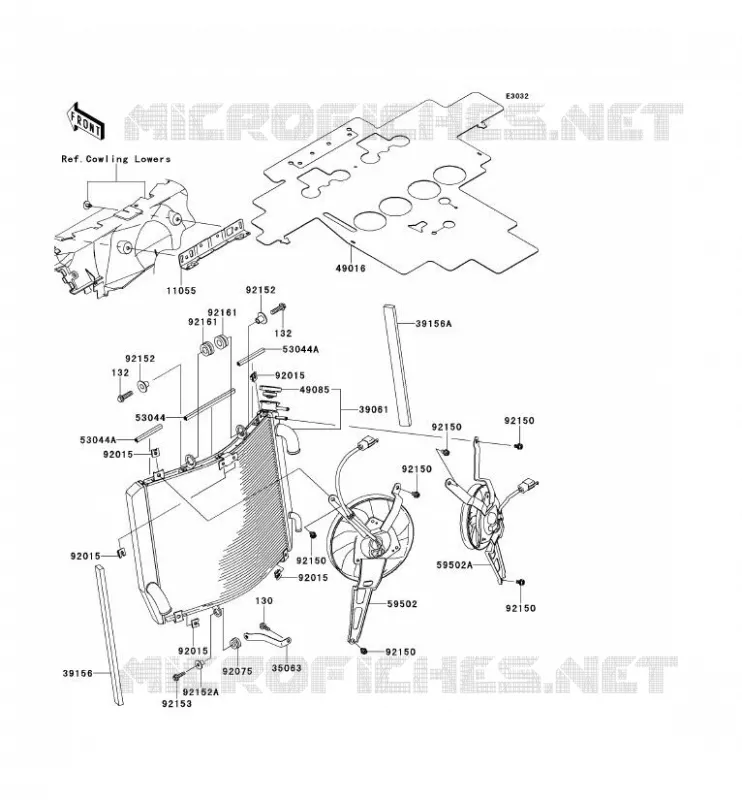 RADIATEUR Kawasaki MOTOS 1400 2012 ZZR1400 ABS  ZX1400FCF