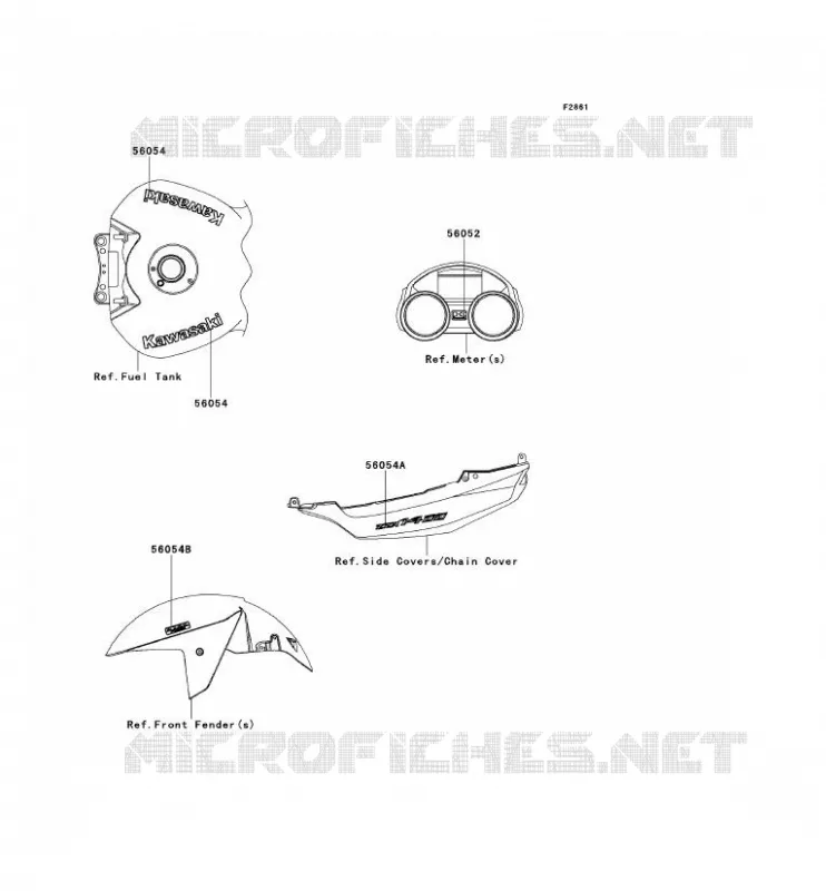 STICKER(GREEN) Kawasaki MOTOS 1400 2012 ZZR1400 ABS  ZX1400FCF
