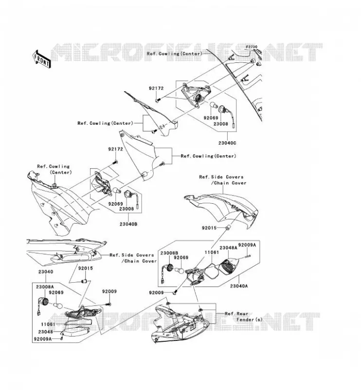CLIGNOTANTS Kawasaki MOTOS 1400 2013 ZZR1400 ABS  ZX1400FDF