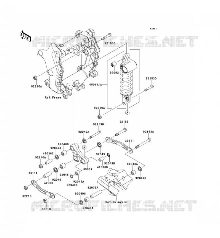 SUSPENSION/AMORTISSEUR Kawasaki MOTOS 1400 2013 ZZR1400 ABS  ZX1400FDF