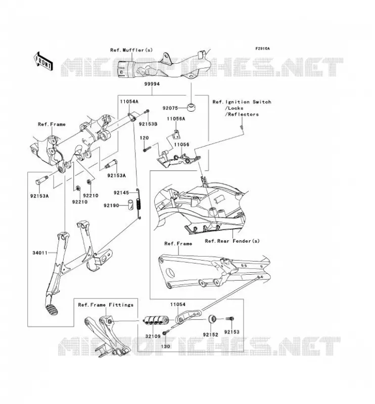 ACCESSOIRE (BEQUILLE CENTRALE) Kawasaki MOTOS 1400 2013 ZZR1400 ABS  ZX1400FDF