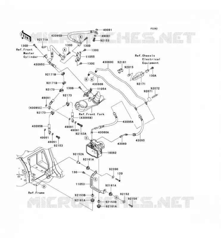 DURITE DE FREIN Kawasaki MOTOS 1400 2013 ZZR1400 ABS  ZX1400FDF