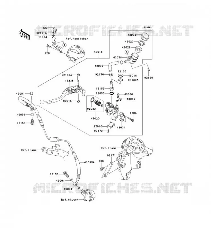 EMBRAYAGE MAITRE CYLINDRE Kawasaki MOTOS 1400 2013 ZZR1400 ABS  ZX1400FDF