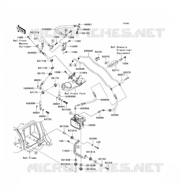 DURITE DE FREIN Kawasaki MOTOS 1400 2013 ZZR1400 ABS  ZX1400FDF