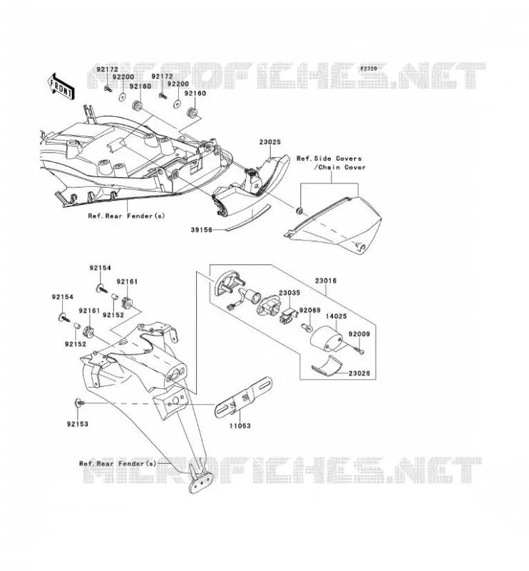 FEUX ARRI&Egrave;RE(S) Kawasaki MOTOS 1400 2013 ZZR1400 ABS  ZX1400FDFA