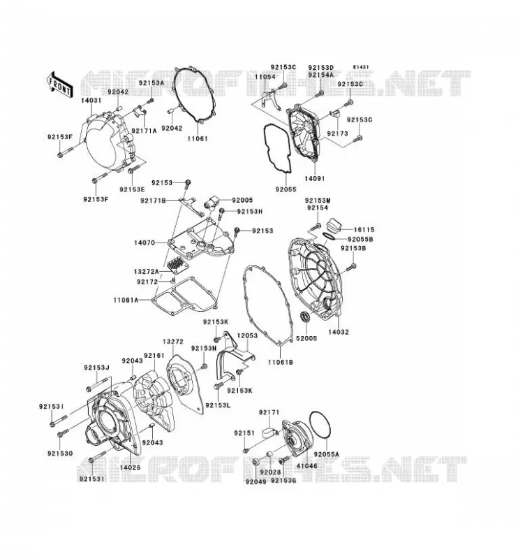COUVERCLES MOTEUR Kawasaki MOTOS 1400 2014 ZZR1400 ABS  ZX1400FEF