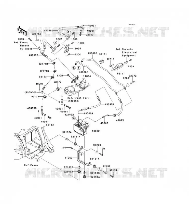 DURITE DE FREIN Kawasaki MOTOS 1400 2014 ZZR1400 ABS  ZX1400FEF