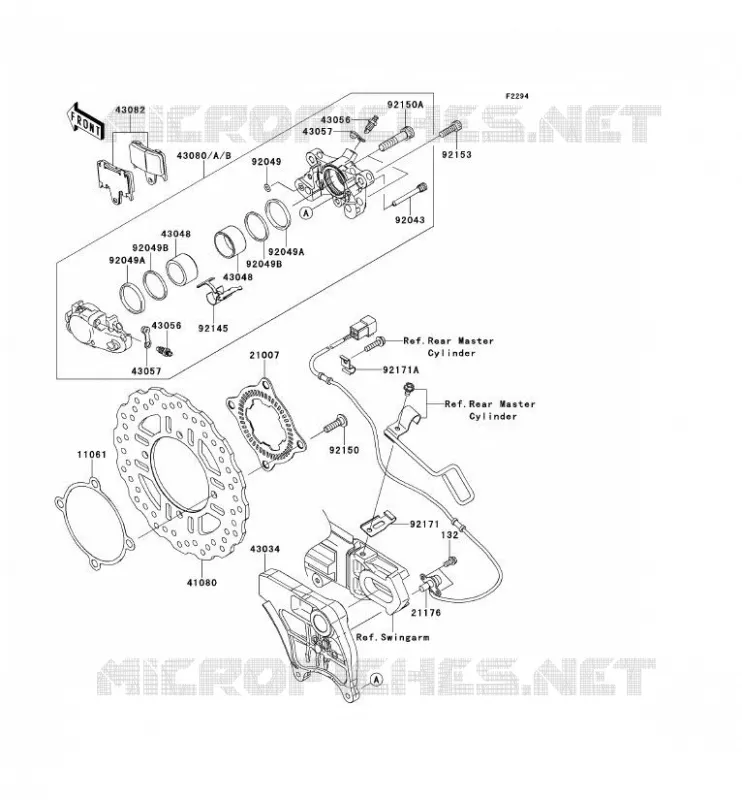FREIN ARRIERE Kawasaki MOTOS 1400 2014 ZZR1400 ABS  ZX1400FEFA