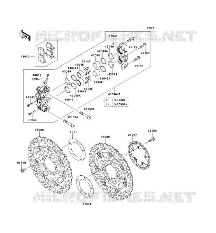 FREIN AVANT Kawasaki MOTOS 1400 2014 ZZR1400 ABS  ZX1400FEFB