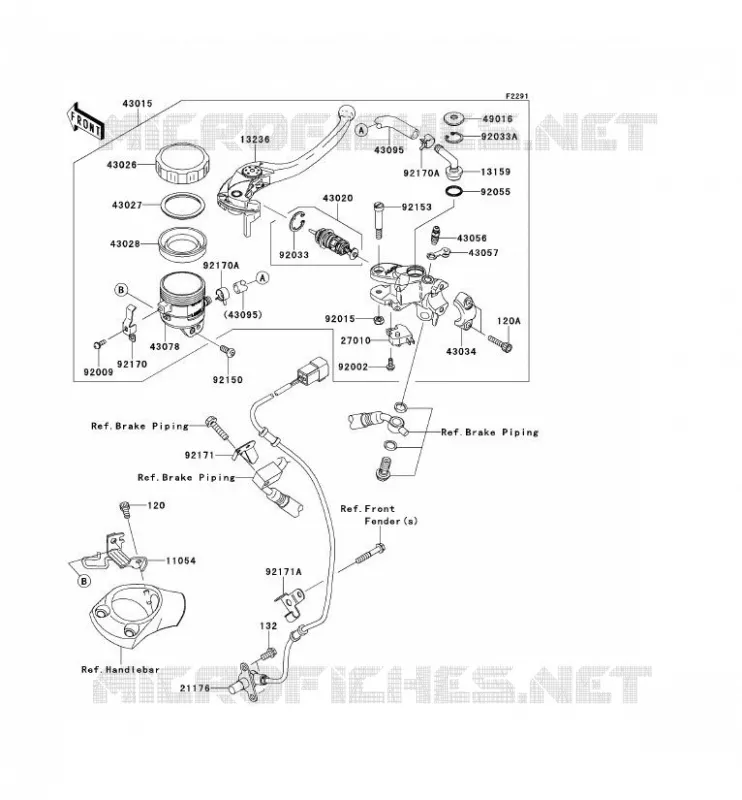 MAITRE CYLINDRE AV Kawasaki MOTOS 1400 2014 ZZR1400 ABS  ZX1400FEFB