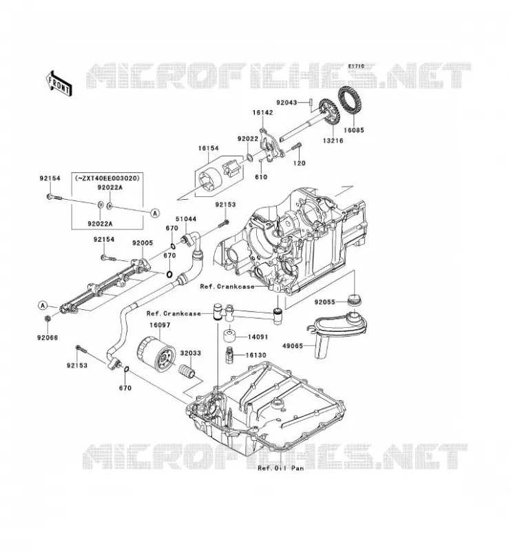 POMPE A HUILE Kawasaki MOTOS 1400 2014 ZZR1400 ABS  ZX1400FEFB