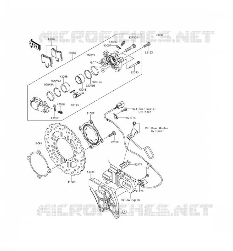 FREIN ARRIERE Kawasaki MOTOS 1400 2015 ZZR1400 ABS  ZX1400FFF