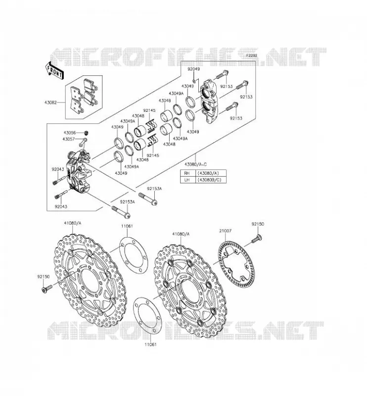 FREIN AVANT Kawasaki MOTOS 1400 2015 ZZR1400 ABS  ZX1400FFFA